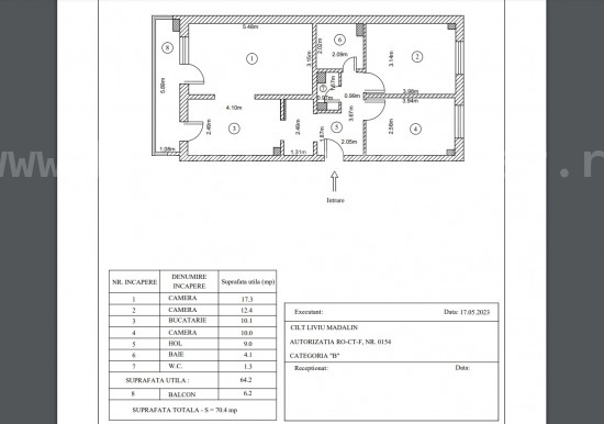 Vandut Apartament 3 camere - km 4-5, Constanta